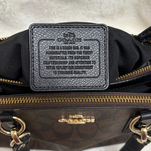 Classic Coach Mini Christie Handbag Brown/Black Logo Pattern F36718 - Picture 7 of 12